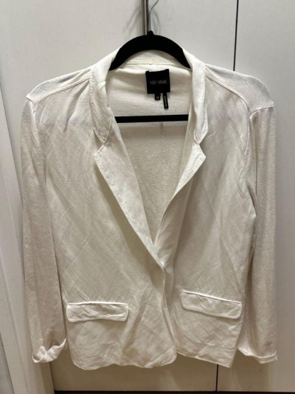 NIC+ZOE White Knit Blazer Cardigan Size M